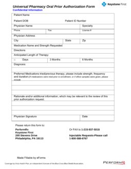 Keystone First (Rx) Prior Authorization Form