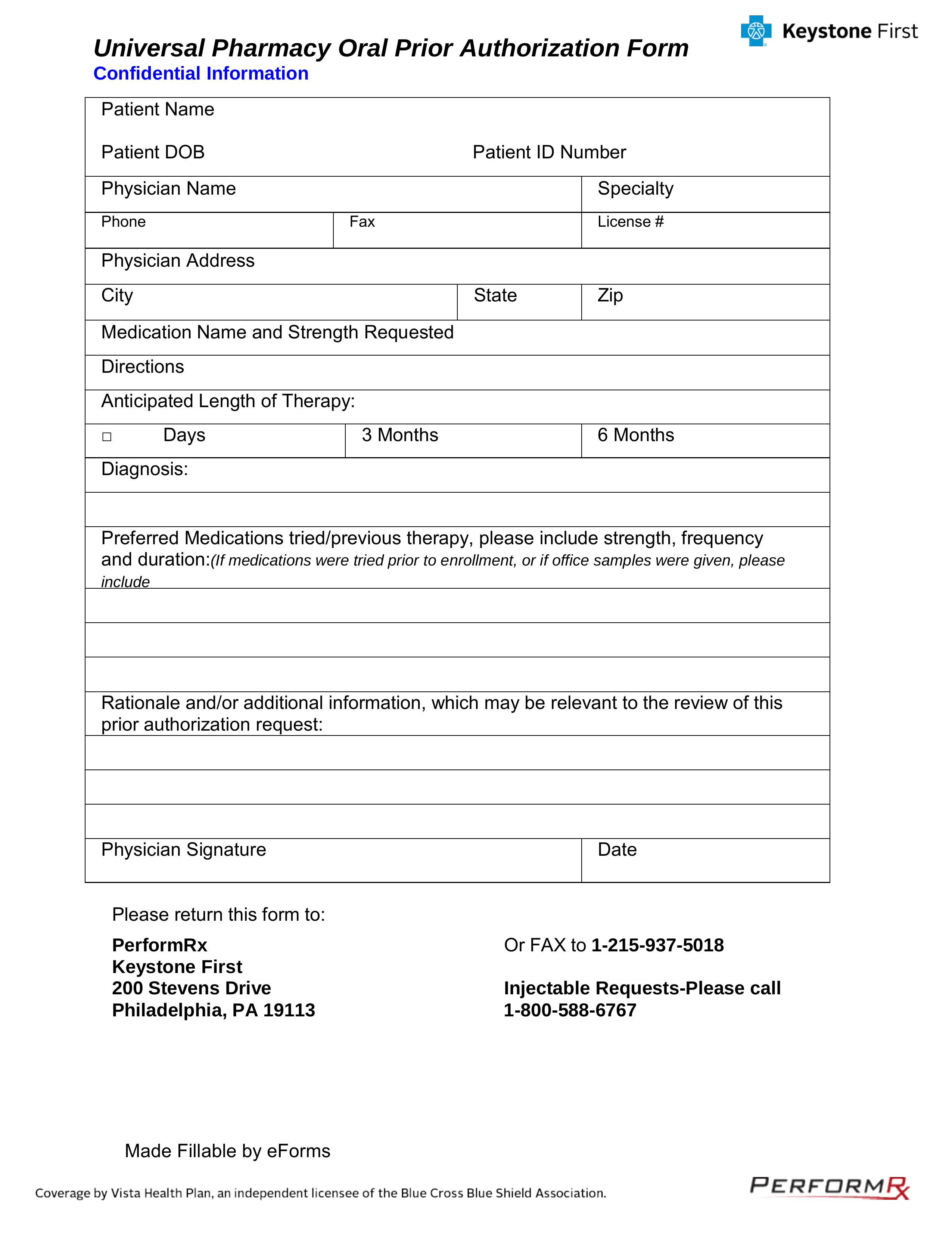 Keystone First (Rx) Prior Authorization Form