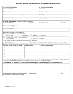 Minnesota Medicaid Prior (Rx) Authorization Form
