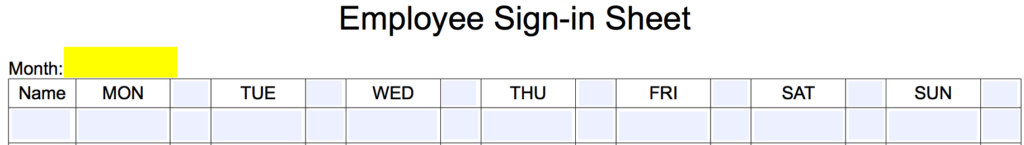 Free Two-Week Employee Sign-in Sheet Template - PDF | Word – eForms