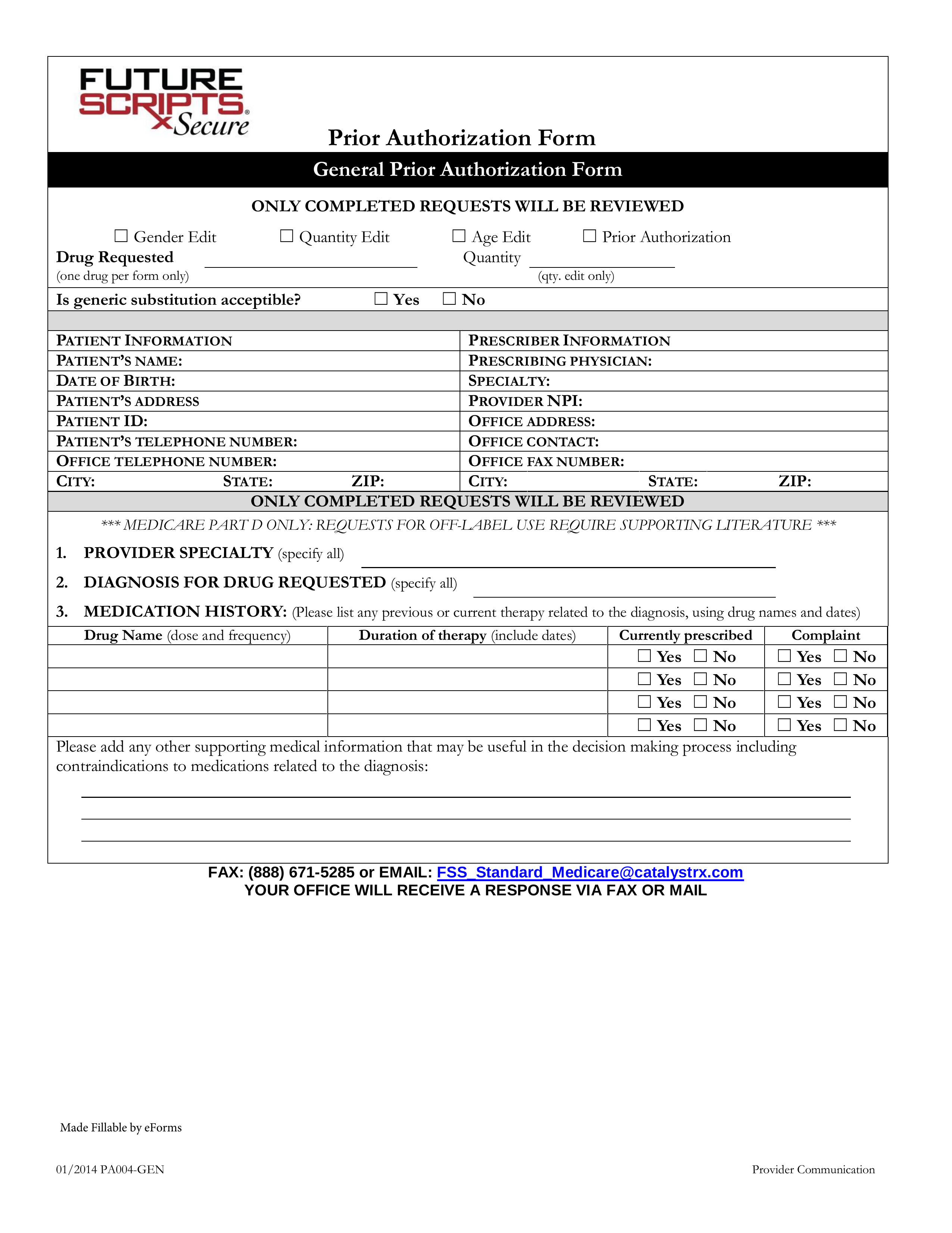 Free New Jersey Medicaid Prior Authorization Form PDF EForms