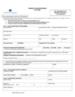 North Dakota Medicaid Prior Authorization Form