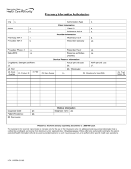 Washington Medicaid Prior Authorization Form