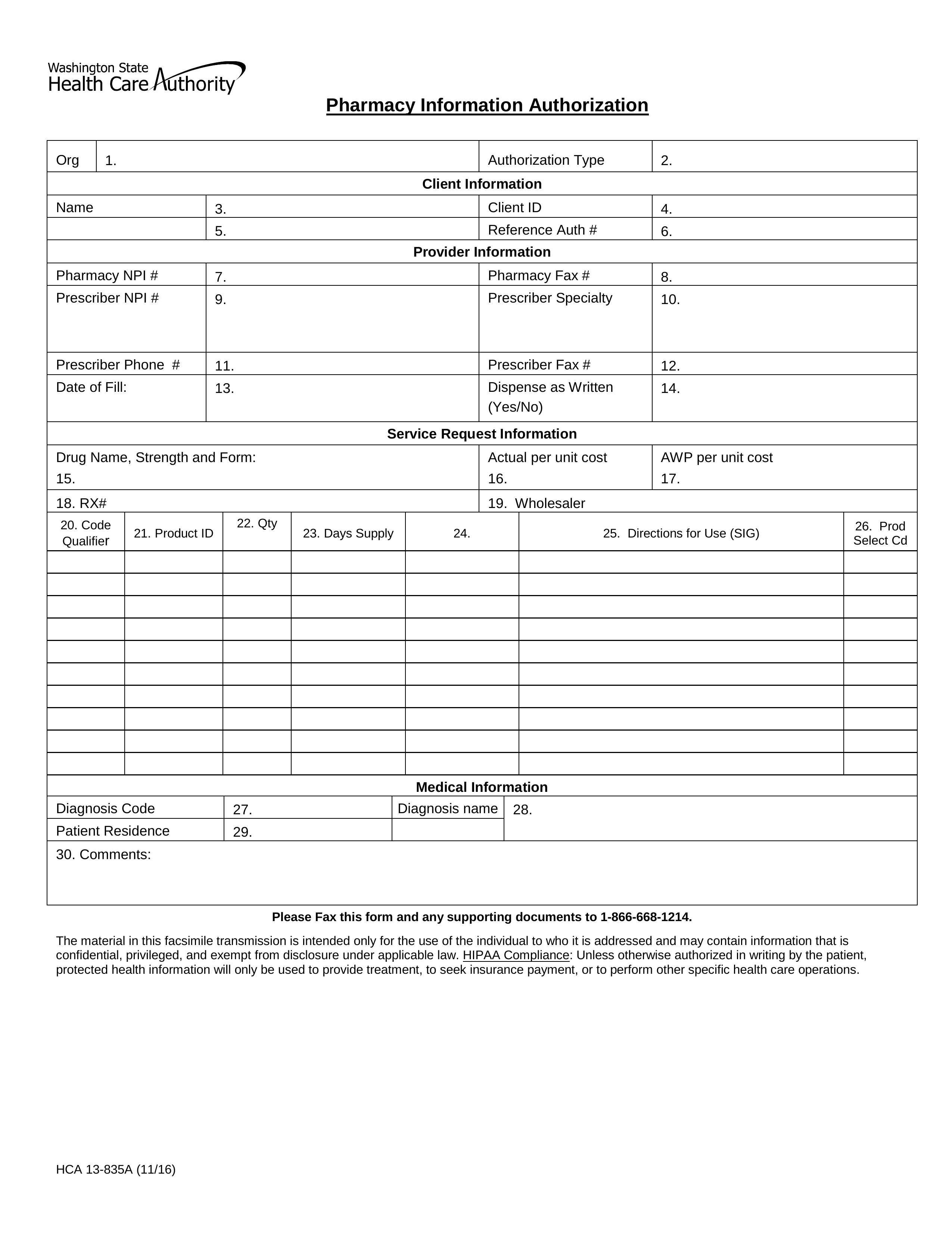 Washington Medicaid Prior Authorization Form