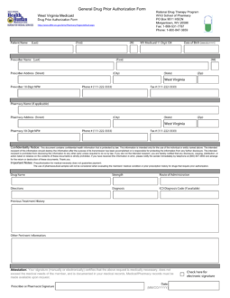 West Virginia Medicaid Prior (Rx) Authorization Form
