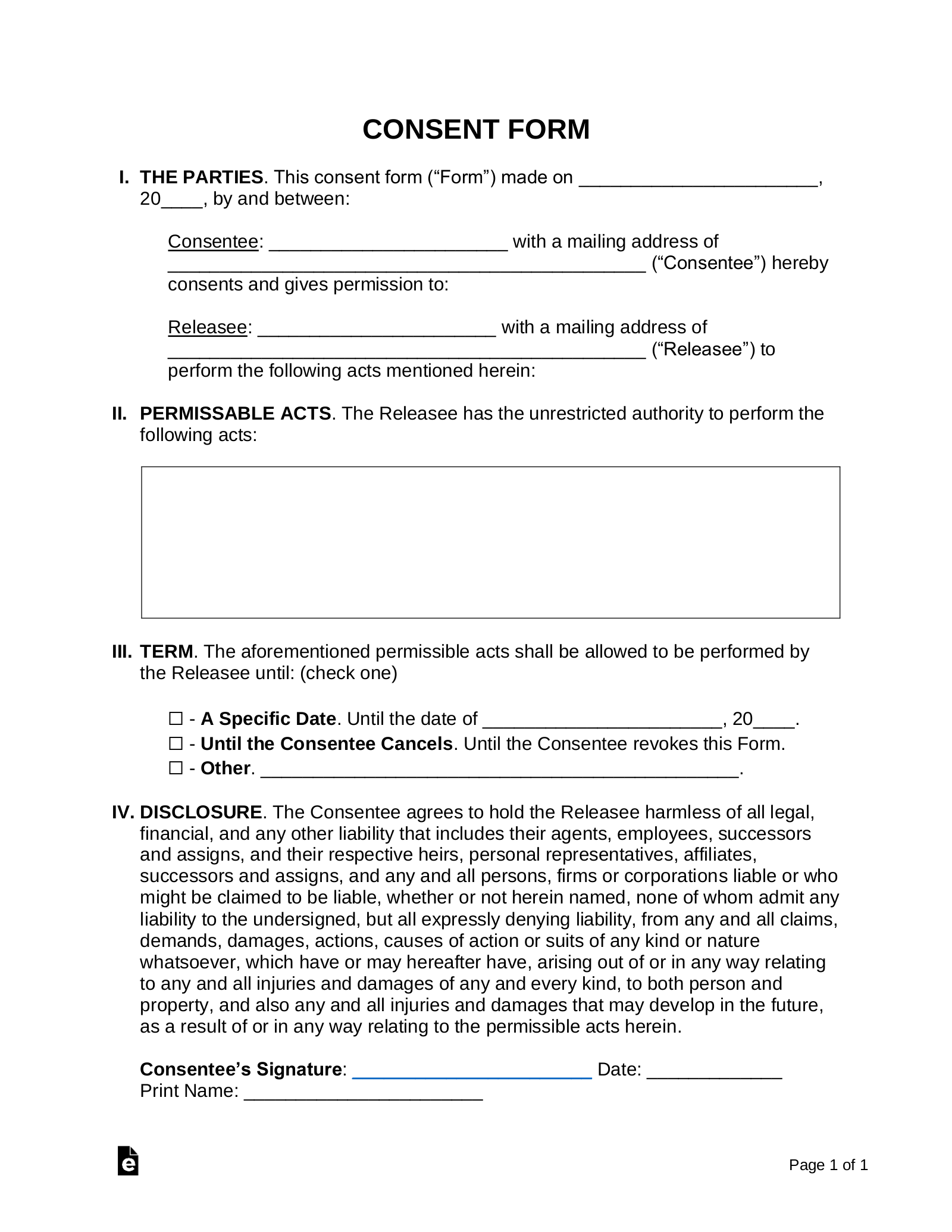 Informed Consent Form Personal Training