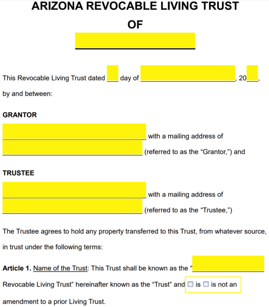 free-arizona-revocable-living-trust-form-pdf-word-eforms