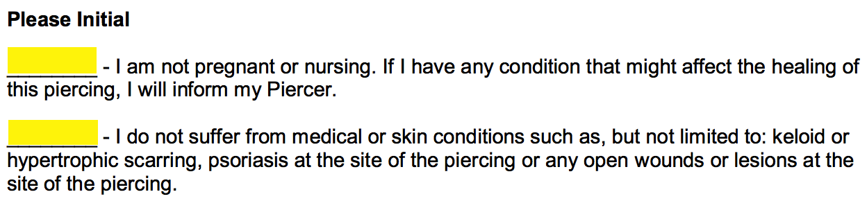 Free Tattoo & Body Piercing Consent Form - Word | PDF | eForms