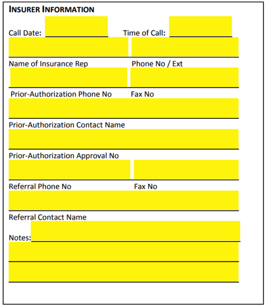 Free Medical (Health) Insurance Verification Form - PDF ...