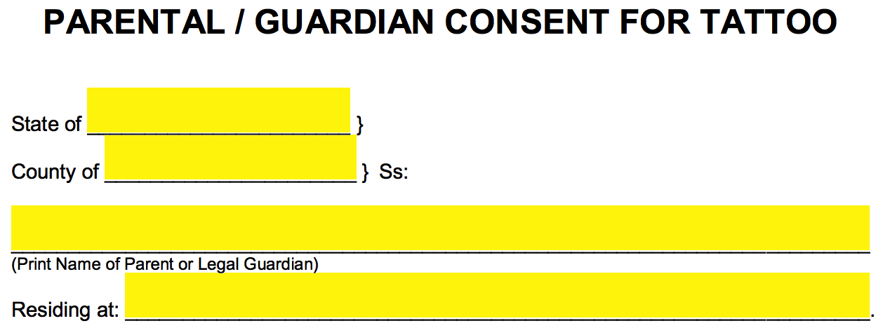 Free Tattoo &amp; Body Piercing Consent Form - Word | PDF | eForms – Free ...