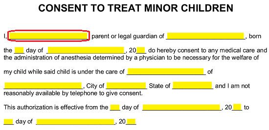 Free Minor Child Medical Consent Form Word Pdf Eforms Free
