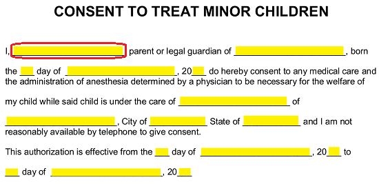 Free Minor (Child) Medical Consent Form PDF Word eForms