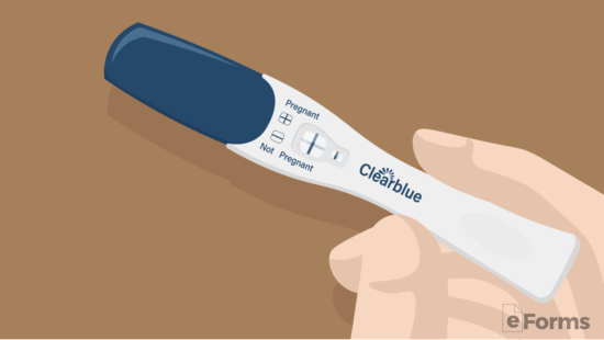 closeup of positive pregnancy test