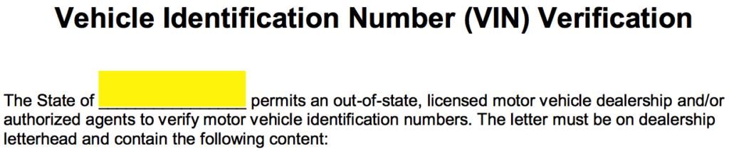 Free Vin Verification Form Pdf Word Eforms 9897