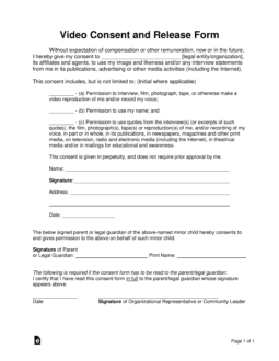 Video Consent Form