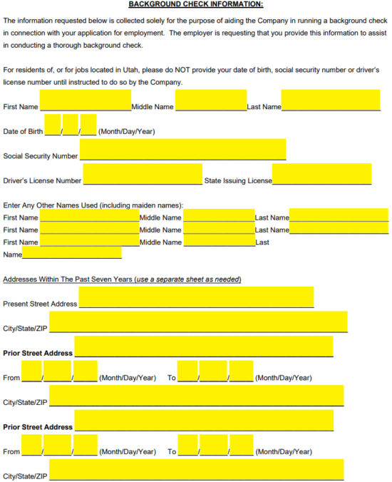 Free Background Check Authorization Form - PDF  eForms 