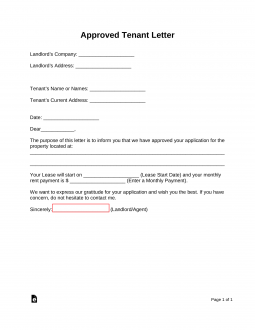 Rental Application Approval Letter