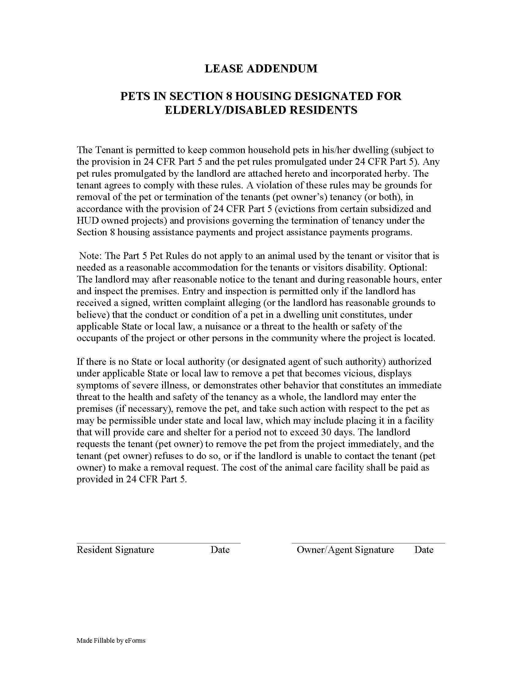 Free Pet Addendum To Lease PDF Word EForms Free Pet Addendum To Lease PDF Word EForms