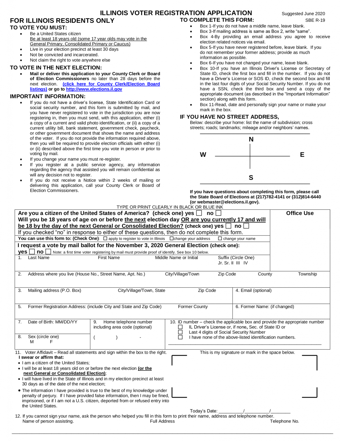 Free Illinois Voter Registration Form - Register To Vote In IL - PDF ...