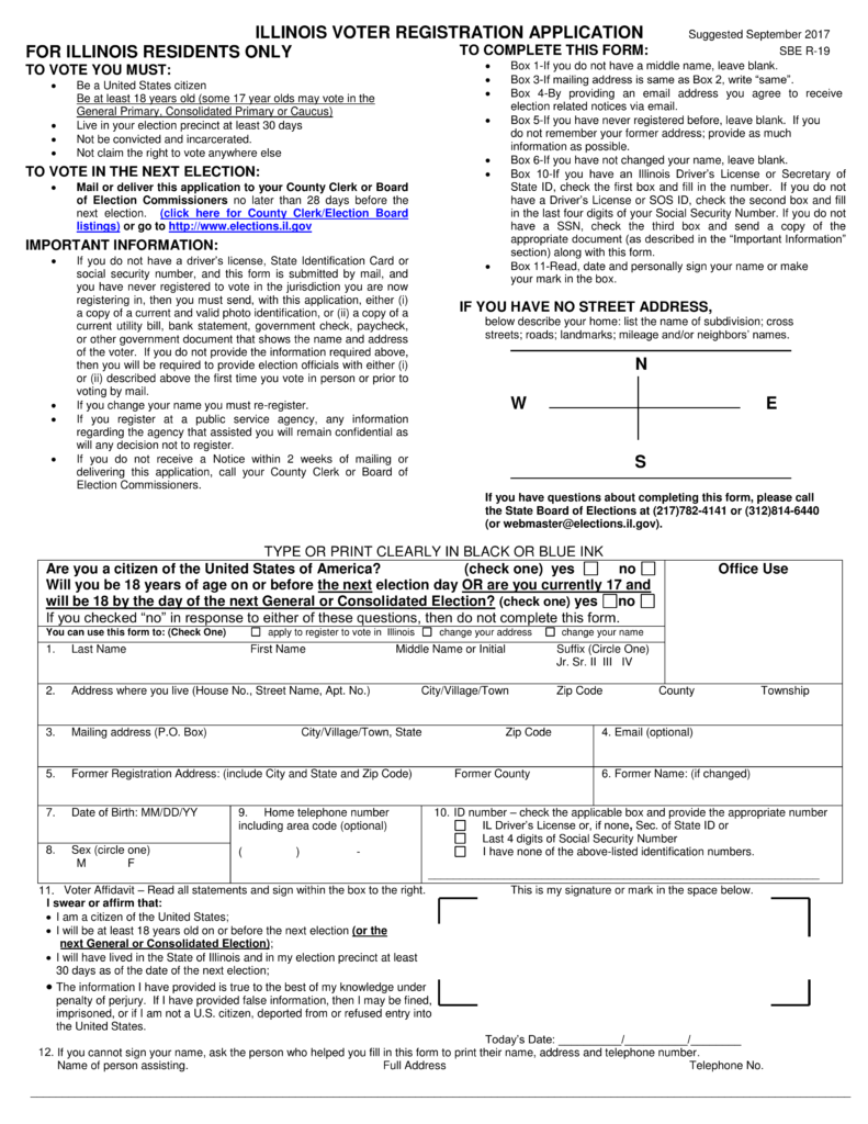 Free Illinois Voter Registration Form - Register To Vote In IL - PDF ...