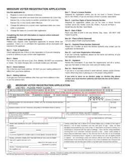 Free Missouri Voter Registration Form – Register to Vote in MO - PDF ...