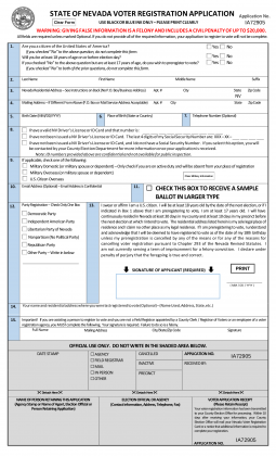 Nevada Voter Registration Form – Register to Vote in NV
