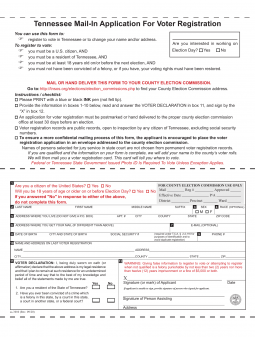 Tennessee Voter Registration Form – Register to Vote in TN