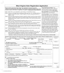 West Virginia Voter Registration Form – Register to Vote in WV