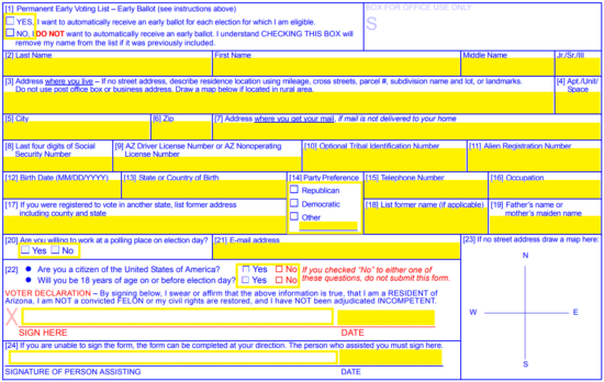 Arizona how to register to vote