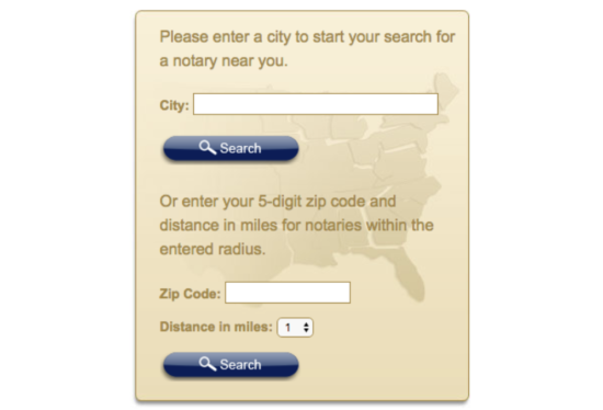 notary public search by city or zip code