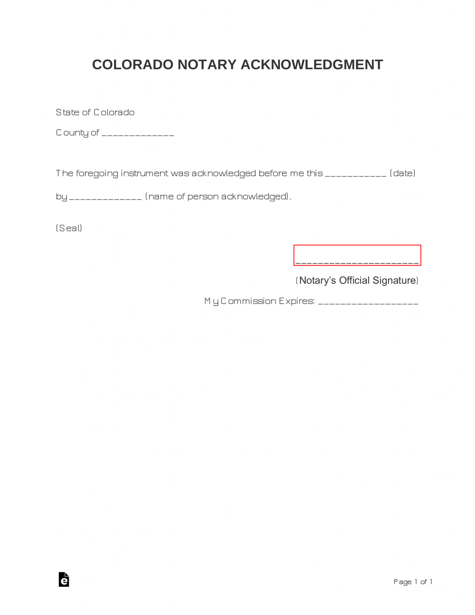 Free Colorado Notary Acknowledgment Form Word Pdf Eforms My Xxx Hot Girl