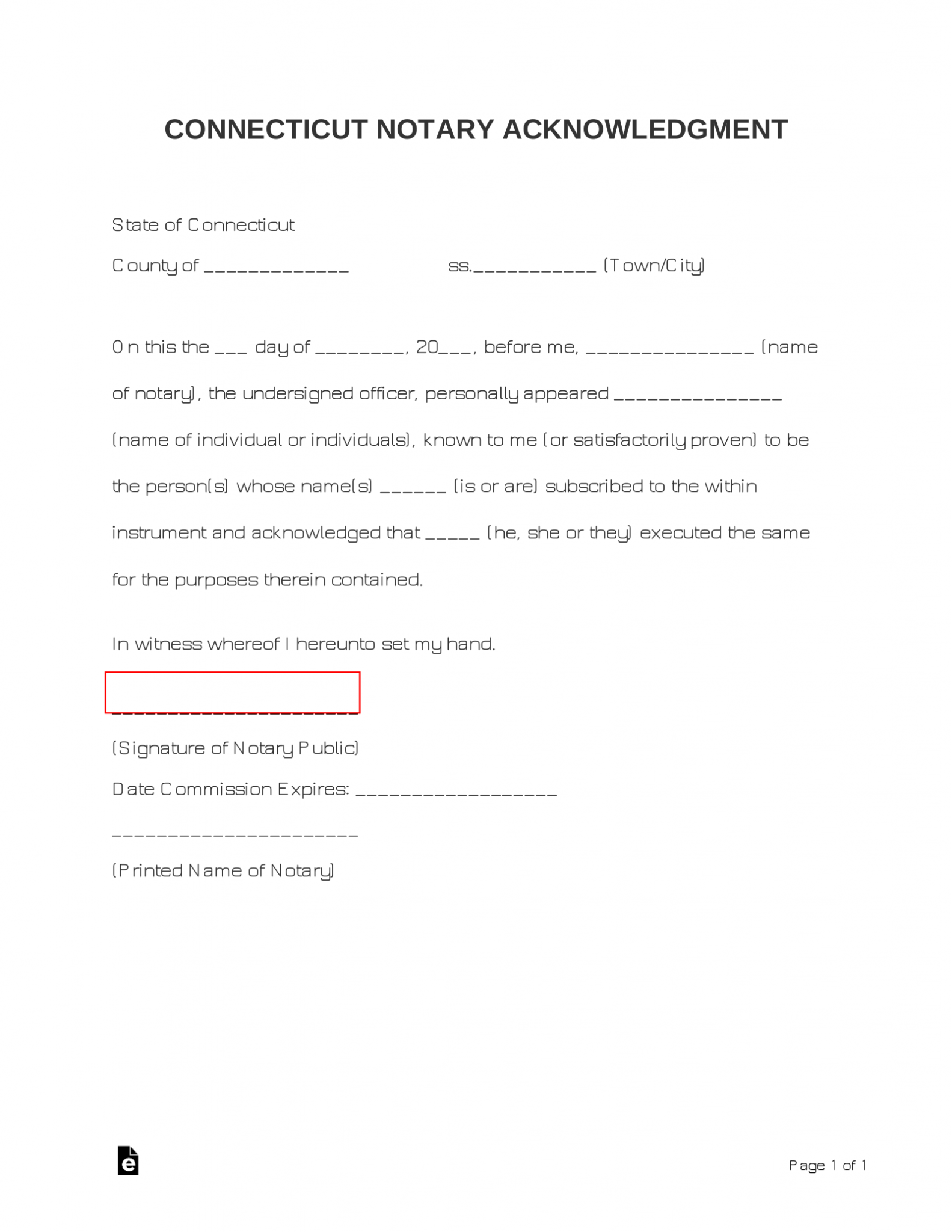 form for notary