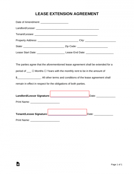 Lease Extension Agreement | Residential & Commercial