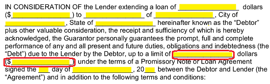 Free Loan Personal Guarantee Form PDF Word