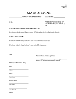 Maine Name Change Forms | Petition CN-1