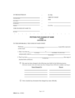 Free Maryland Name Change Forms Petition CC DR 60 PDF eForms