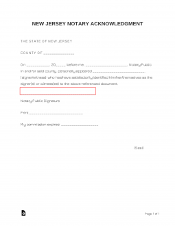 notary jersey form acknowledgment word pdf nj acknowledgement eforms odt