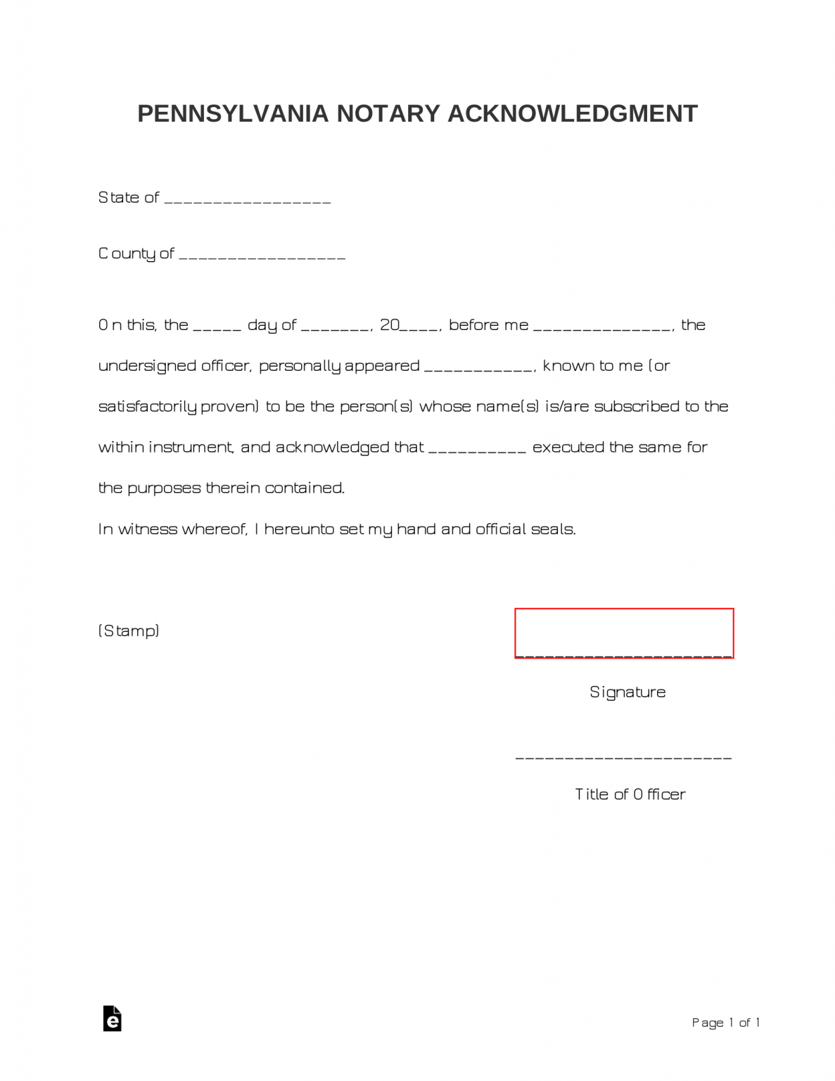 free-pennsylvania-notary-acknowledgment-form-pdf-word-eforms