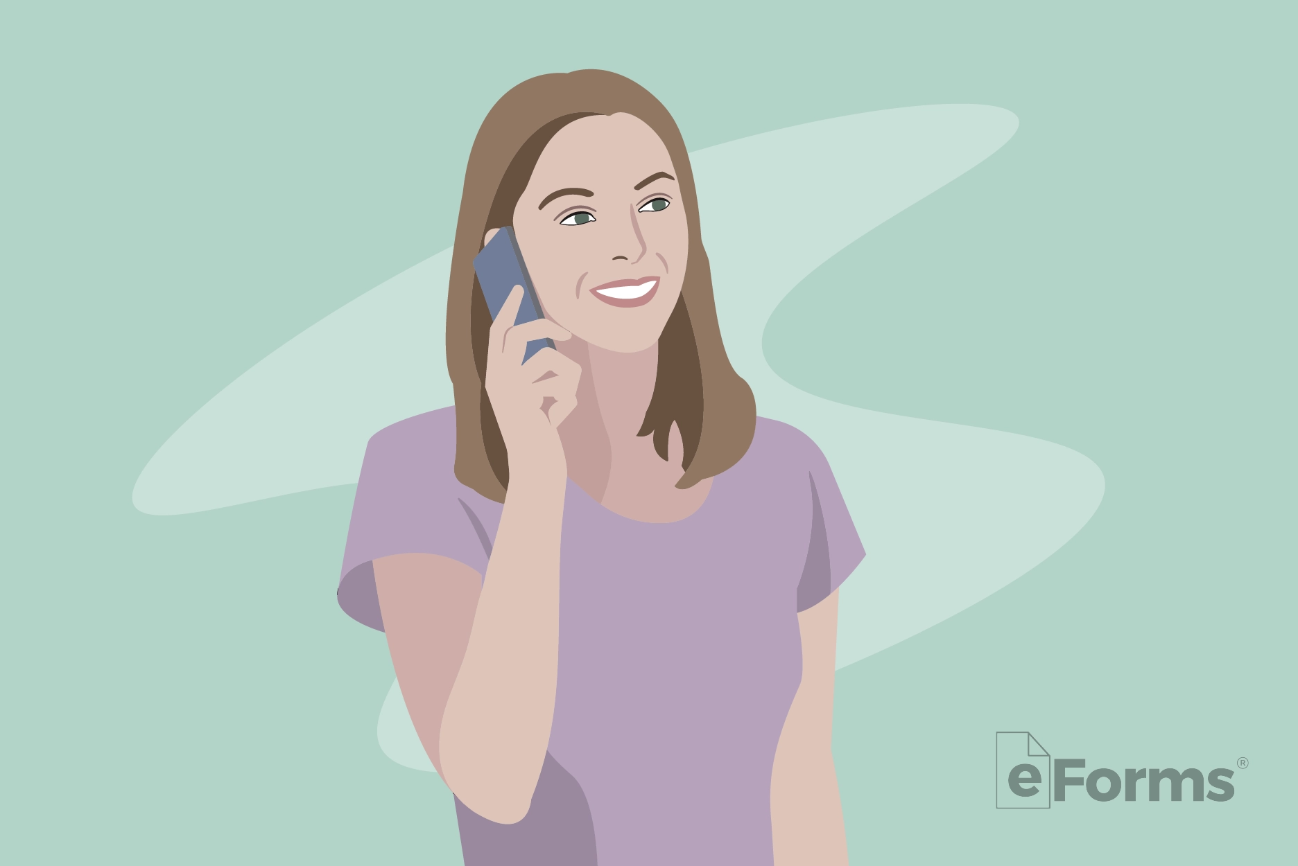 Woman standing holding smartphone to ear.