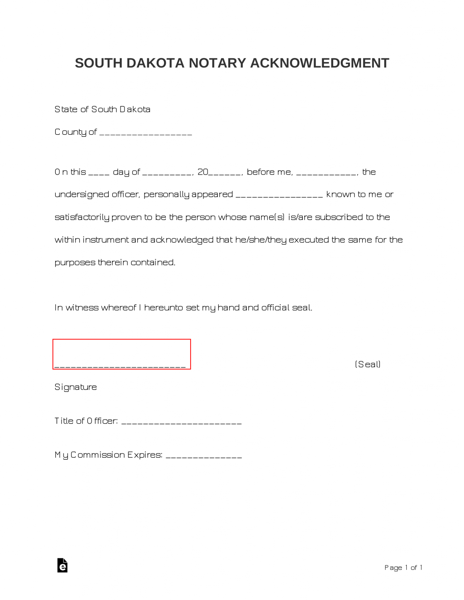 free-south-dakota-notary-acknowledgment-form-pdf-word-eforms