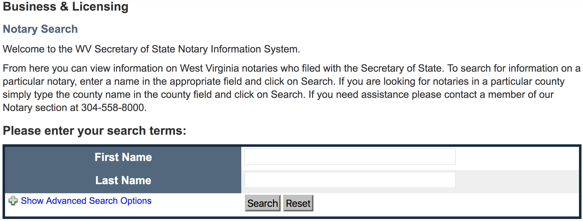 notary search fields
