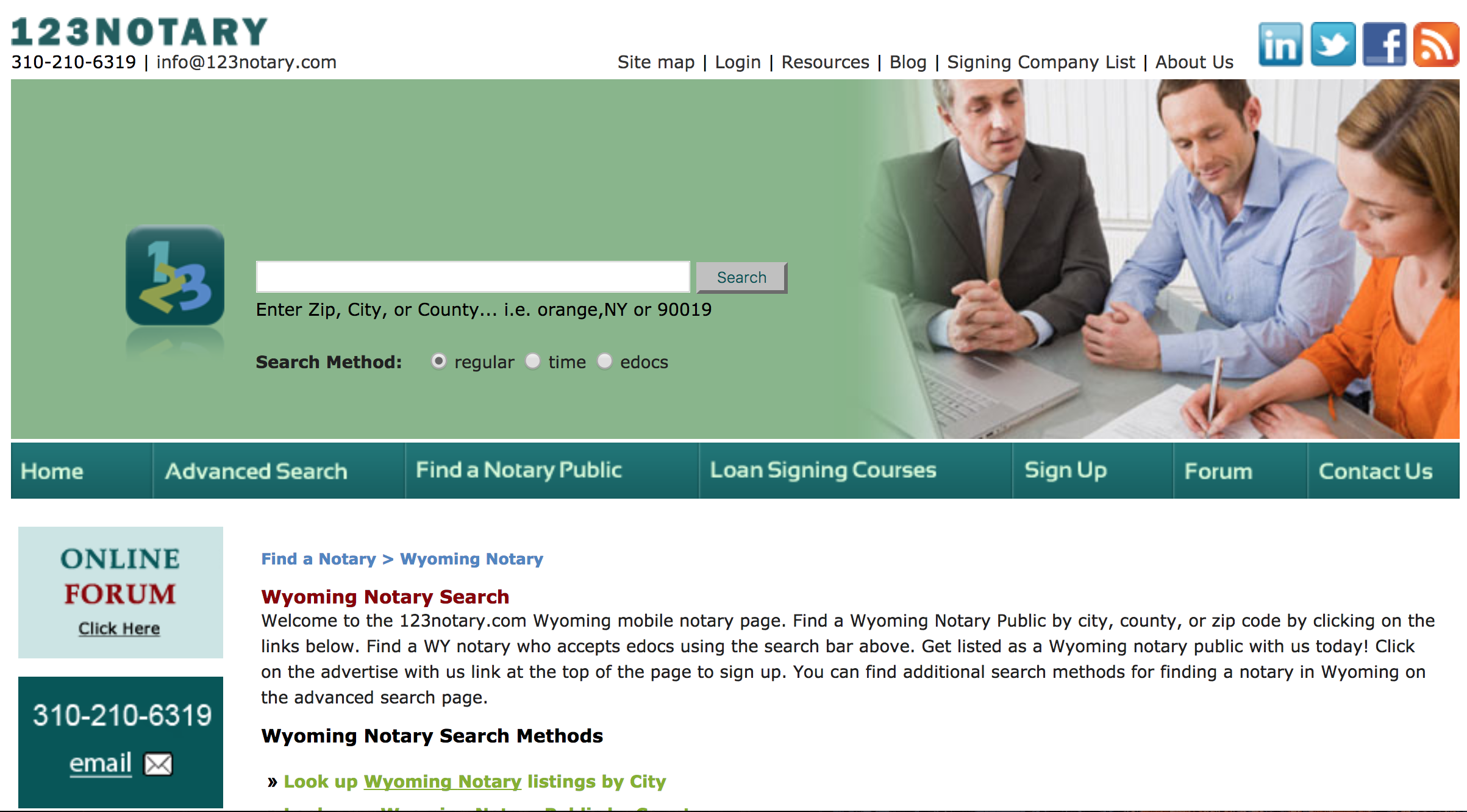 wyoming notary search on 123notary website