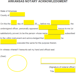 Free Arkansas Notary Acknowledgment Form - PDF | Word – eForms