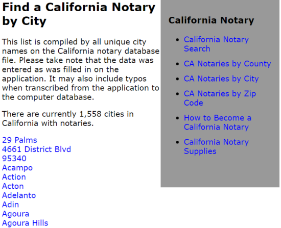 find a california notary by city