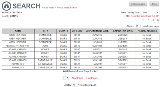 notary public search results