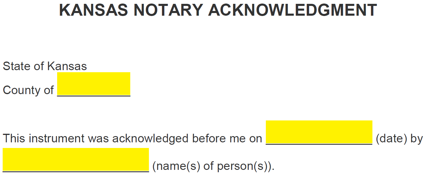 Free Kansas Notary Acknowledgment Form Pdf Word Eforms Sexiz Pix Sexiz Pix 2477