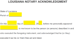 Free Louisiana Notary Acknowledgment Form - PDF | Word – eForms