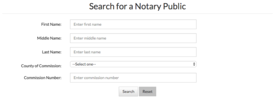 notary public search fields