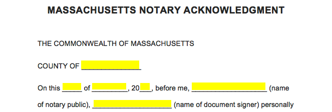 Free Massachusetts Notary Acknowledgment Form Pdf Word Eforms My Xxx Hot Girl 5887