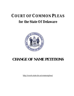 Delaware Name Change Forms | Petition & Affidavit
